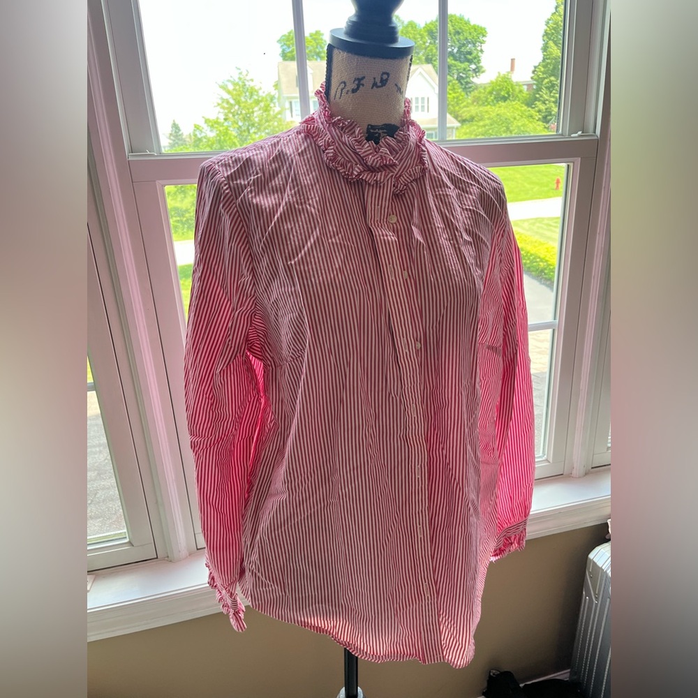 J. Crew Pink Striped Shirt